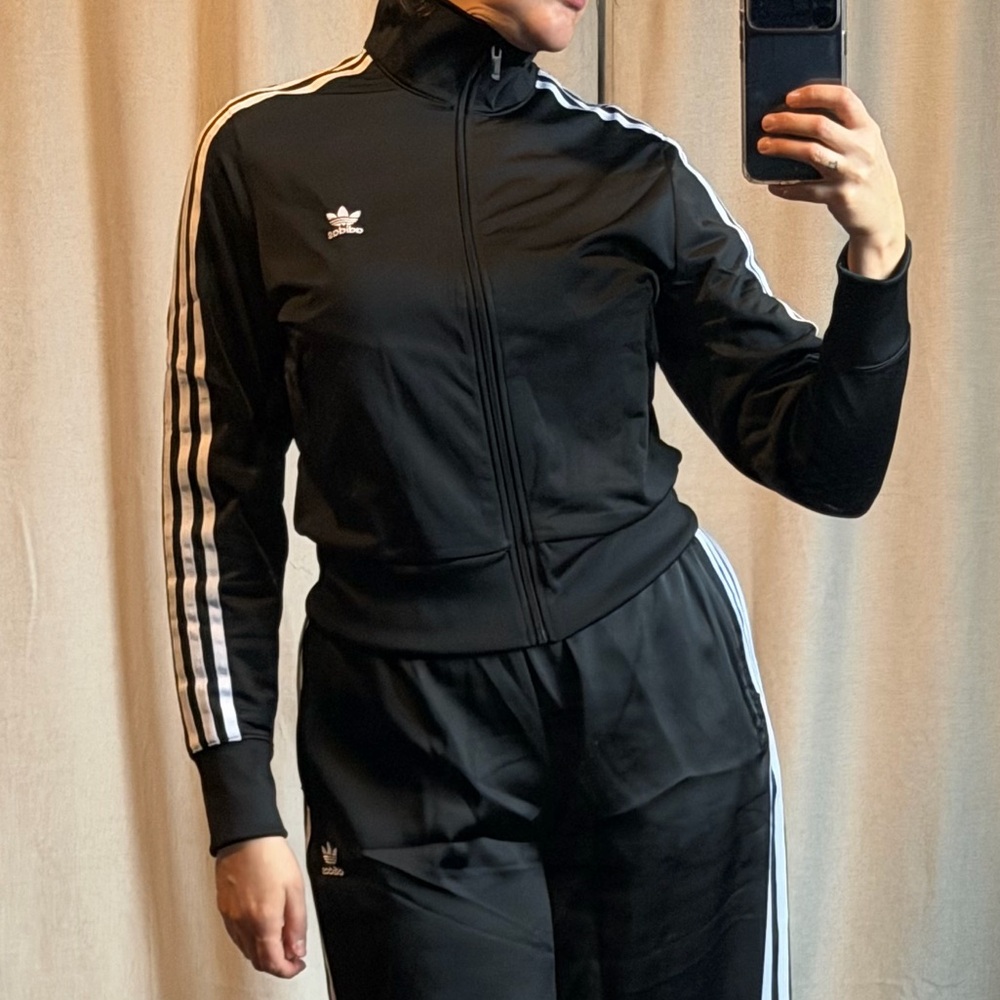 Adidas Black and White Zip-Up Jacket - Picture 2 of 4